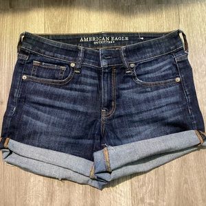 Dark washed American eagle shorts